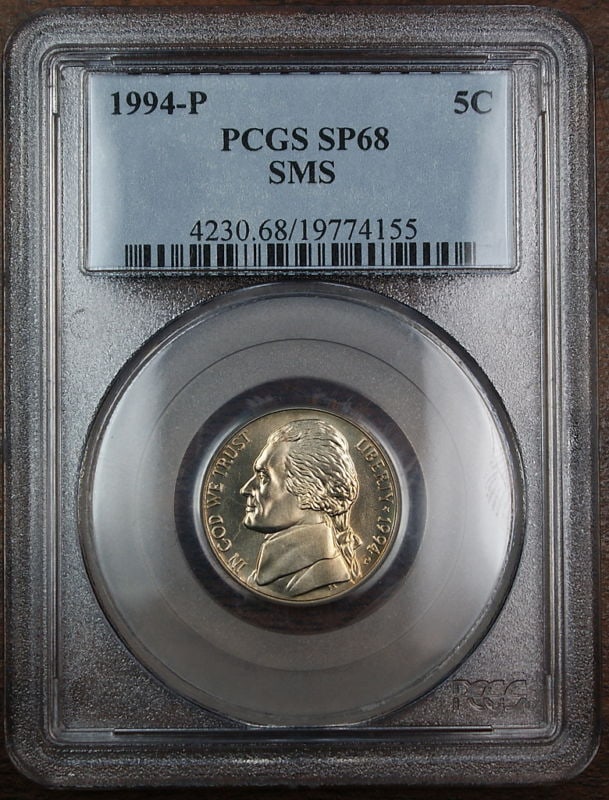 PCGS SP-68 1994-P Jefferson Nickel Proof-Like (1 of 2)