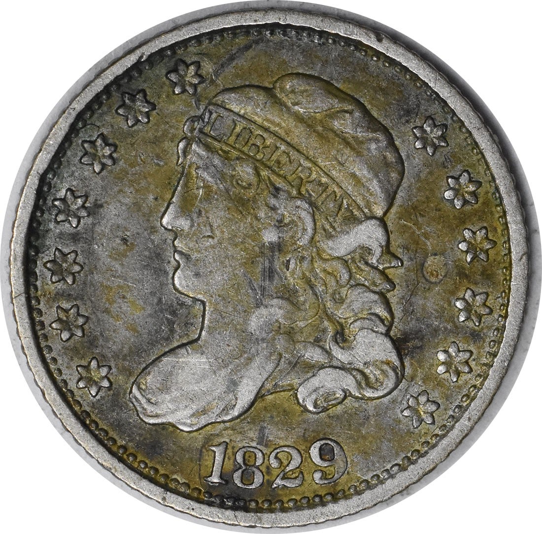 1829 Capped Bust Silver Half Dime Uncertified 89.2% Silver: 1829 Capped Bust Silver Half Dime Uncertified 89.2% Silver This 1829 Capped Bust Silver Half Dime showcases a rich history with its striking design and notable craftsmanship. Minted in Philadelphia, t