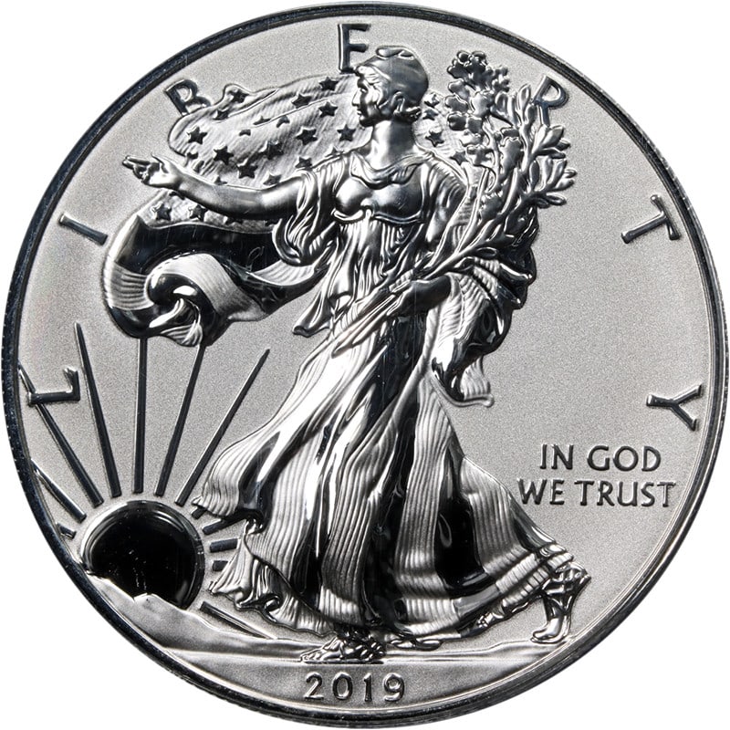 PCGS PR69 2019-S Silver Eagle $1 Enhanced Reverse Proof COA 08998: PCGS PR69 2019-S Silver Eagle $1 Enhanced Reverse Proof COA 08998 Original 2019-S Silver American Eagle $1 enhanced reverse proof coin certified by PCGS as PR69. This pre-owned, uncirculated silver co
