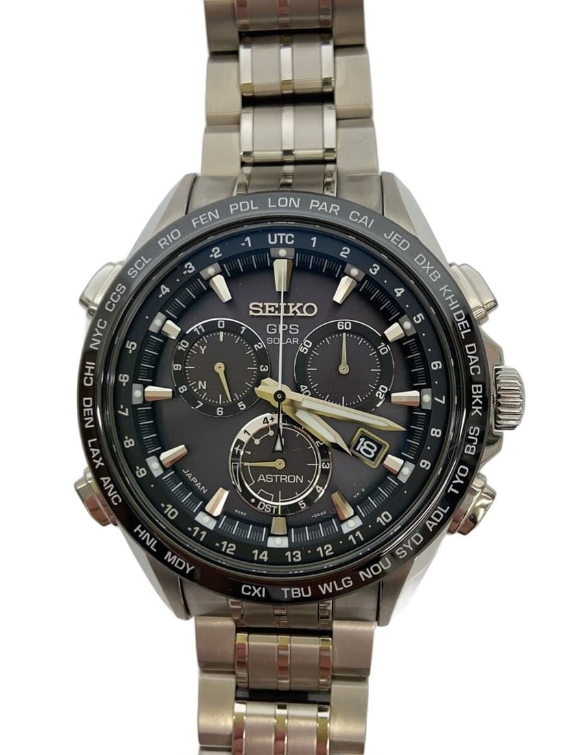 Seiko Astron Men's Wristwatch 8X82-0AB0-1: Seiko Astron Men's Wristwatch 8X82-0AB0-1 This SEIKO ASTRON 8X82-0AB0-1 men's wristwatch is a pre-owned timepiece from Japan. The watch shows visible signs of use, including scratches and discoloratio