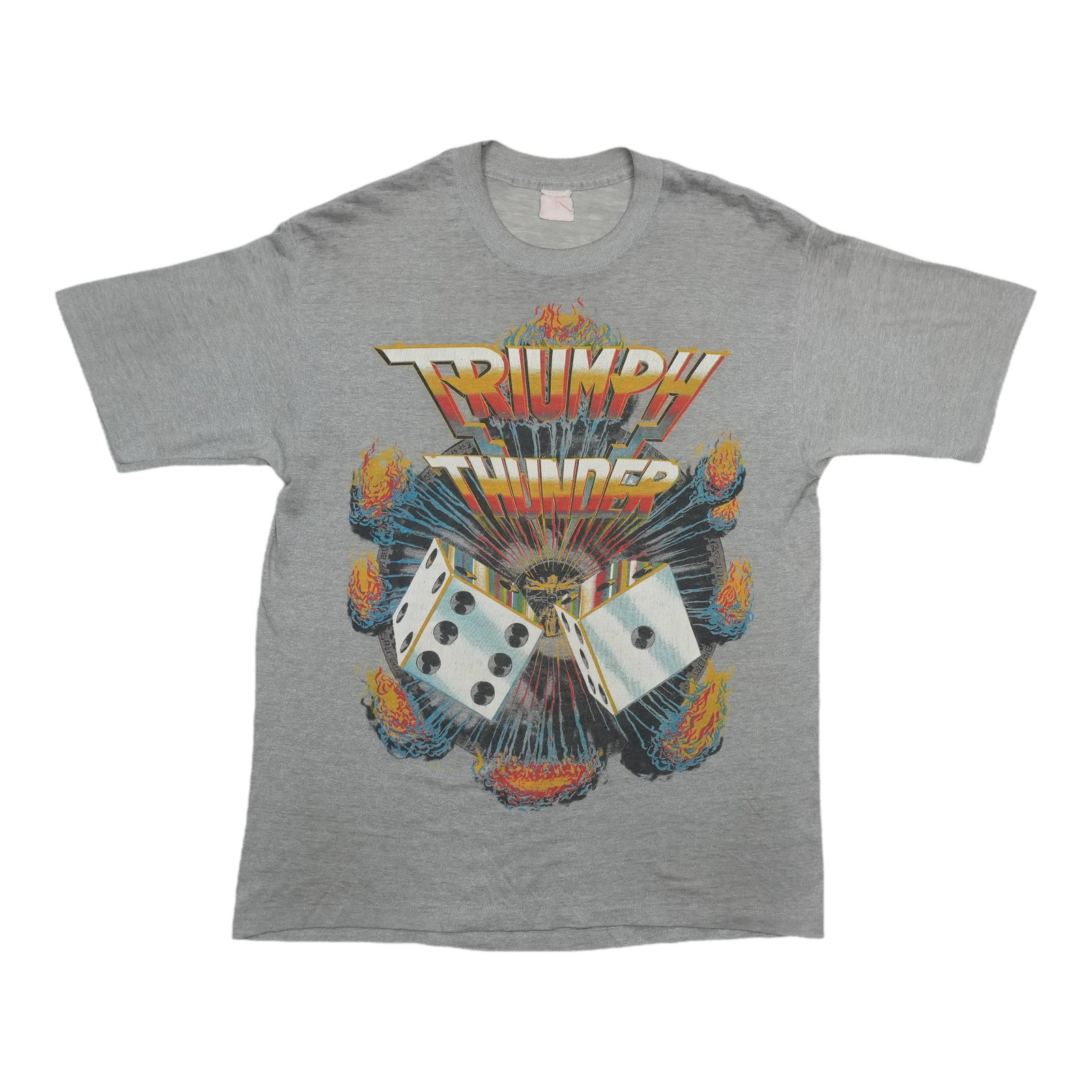 Vintage 1985 Triumph Thunder Seven concert tee grey 50 50 cotton poly (1 of 10)