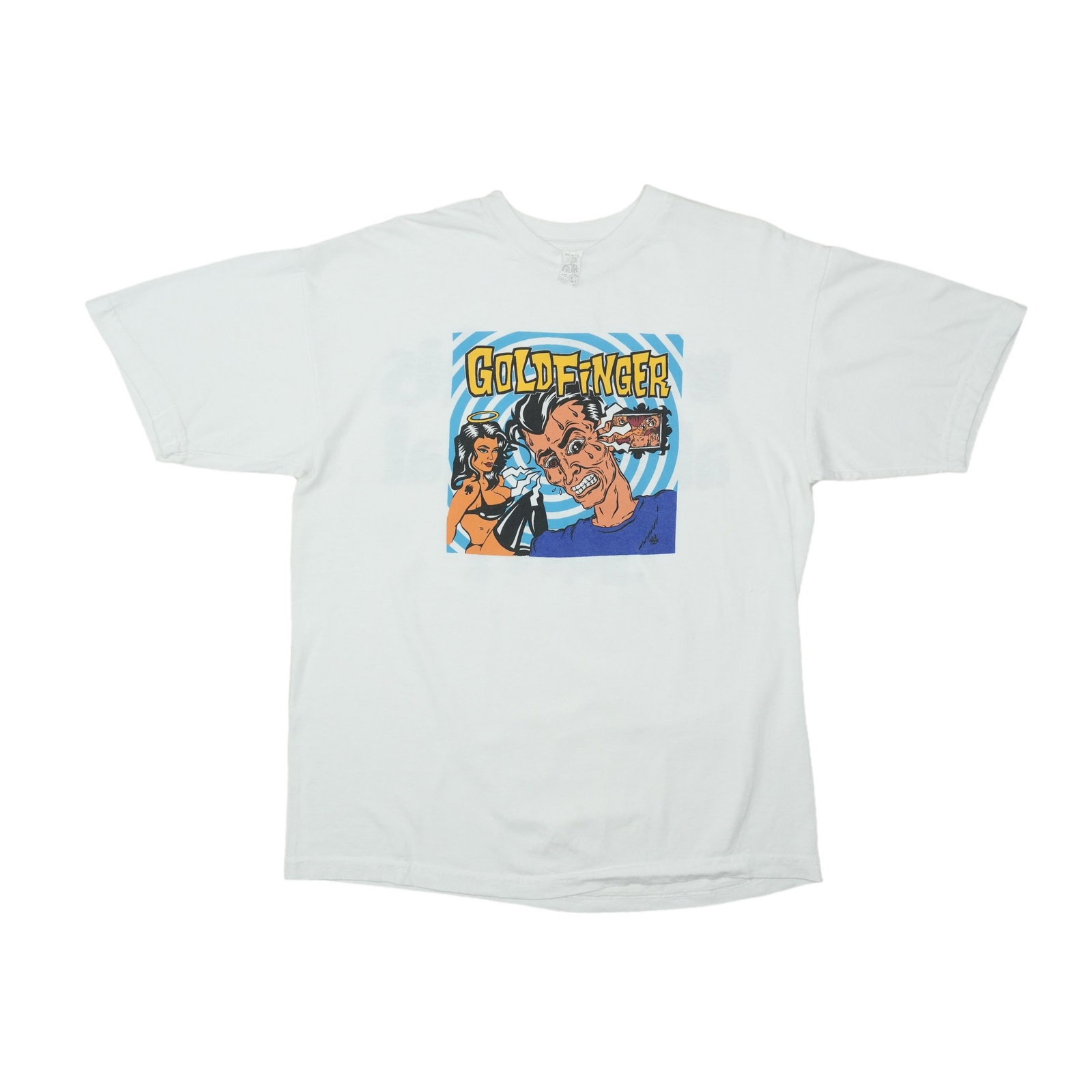 Vintage 1990s Goldfinger white cotton skate punk T shirt XL (1 of 5)