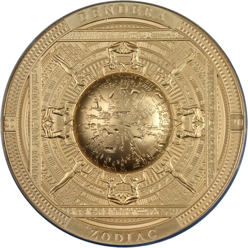 NGC MS70 2020 Cook Islands Silver $20 Zodiac Archeology Gilt 3oz Coin: NGC MS70 2020 Cook Islands Silver $20 Zodiac Archeology Gilt 3oz Coin This is an original 2020 Cook Islands 3 Ounce Silver $20 coin from the Archeology & Symbolism Zodiac series. Struck in .999 fine s