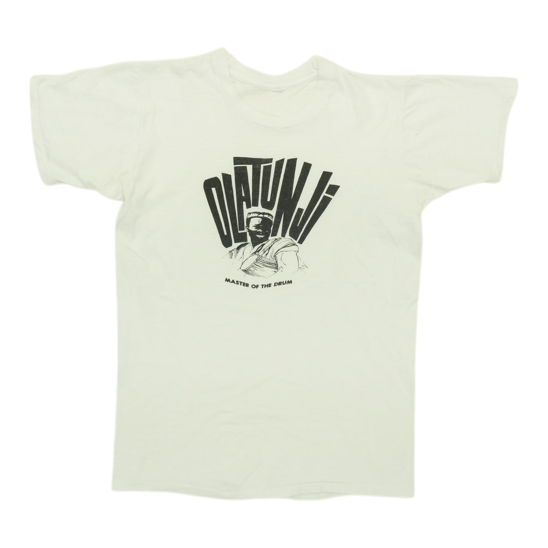 Vintage 1970s White Cotton Babatunde Olatunji Drum Graphic T Shirt (1 of 6)