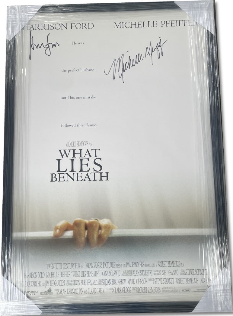 Framed What Lies Beneath Poster Signed by Harrison Ford and Michelle Pfeiffer JSA (1 of 5)