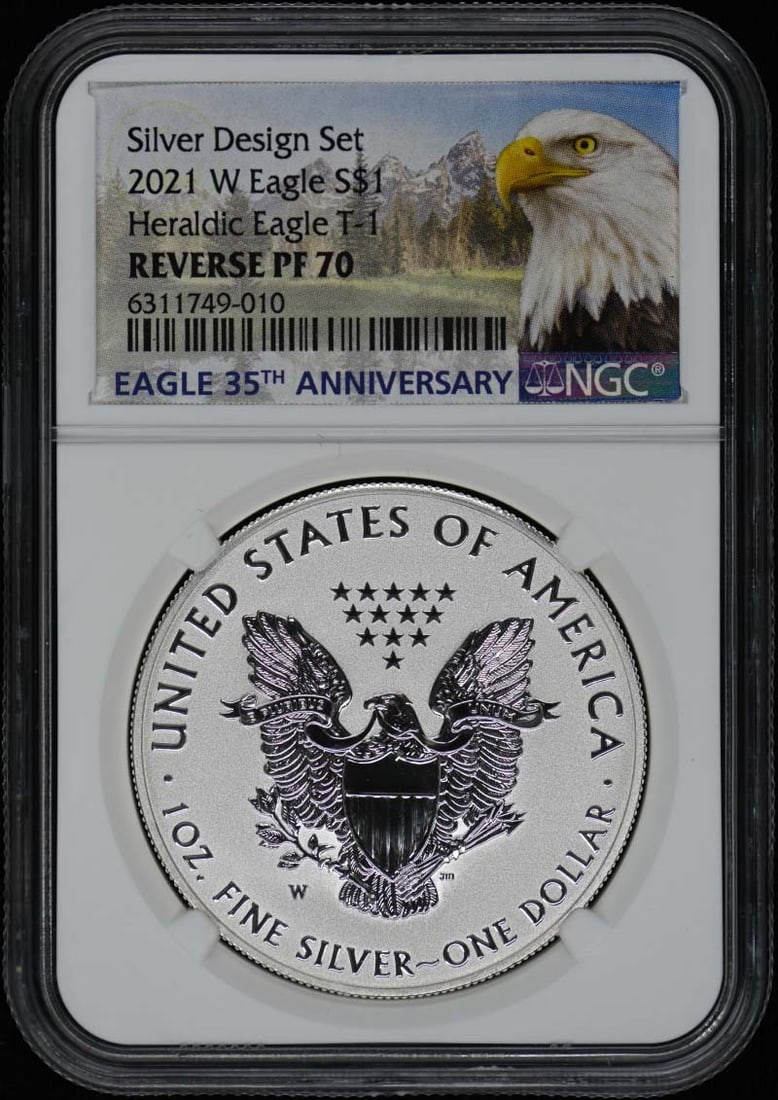 NGC RP70 2021 W Silver Eagle Heraldic Eagle Type 1 Dollar (1 of 2)