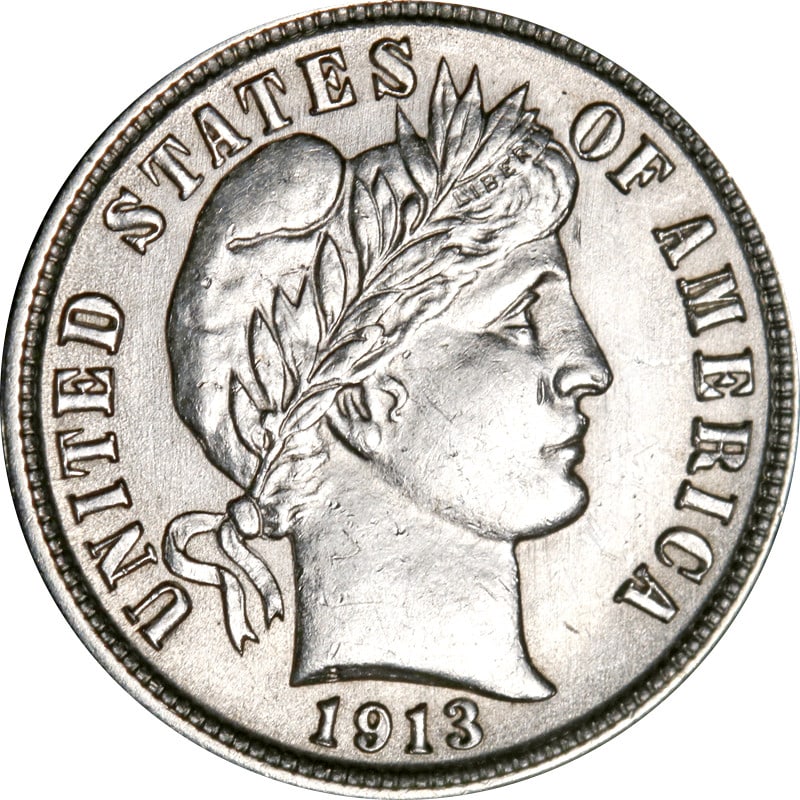 1913 P Silver Barber 10C Uncertified Uncirculated: 1913 P Silver Barber 10C Uncertified Uncirculated 1913-P Barber Dime from the United States. This pre-owned coin is uncirculated, uncertified, and struck in silver. Specifications Item Type: Dime Seri