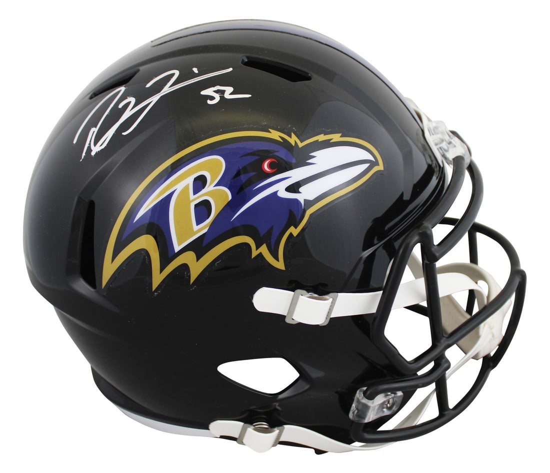 Beckett Witnessed Ray Lewis autographed Ravens speed replica helmet (1 of 3)