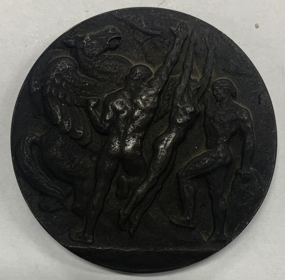 1933 Bronze Pegasus and Men Medal 3 Inch Society of Medalists 8th Issue (1 of 2)