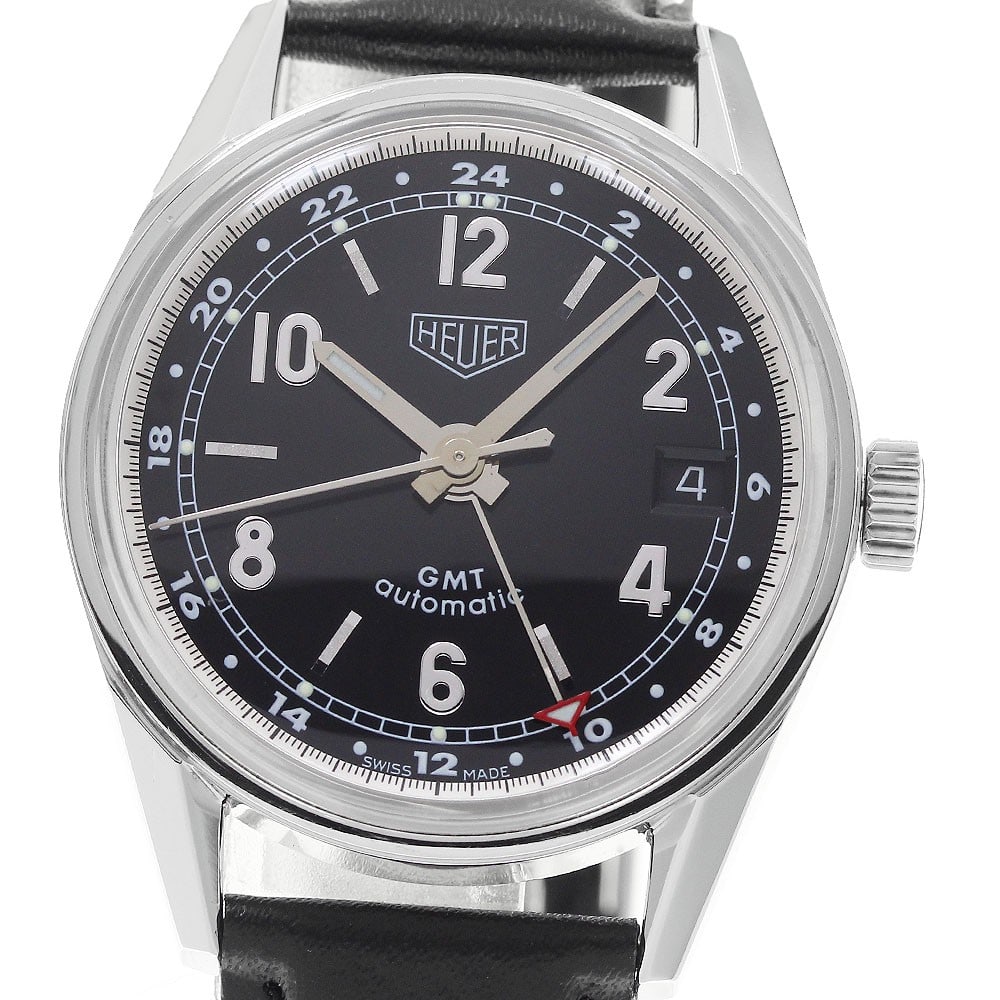TAG Heuer Classic Carrera automatic GMT date mens watch WS2113.BC0795: TAG Heuer Classic Carrera automatic GMT date mens watch WS2113.BC0795 Pre-owned TAG Heuer Classic Carrera GMT Date automatic men's wristwatch with a black dial, stainless steel case, and unused afterm