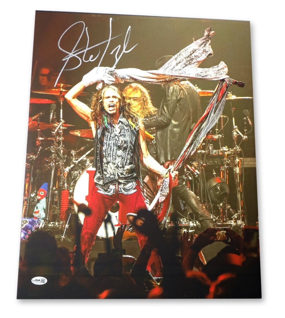 JSA Certified Steven Tyler Autograph on 16X20 Canvas Photograph: JSA Certified Steven Tyler Autograph on 16X20 Canvas Photograph Autographed 16x20 canvas photograph of Steven Tyler. The canvas is professionally mounted and ready for framing as shown. It is an origi