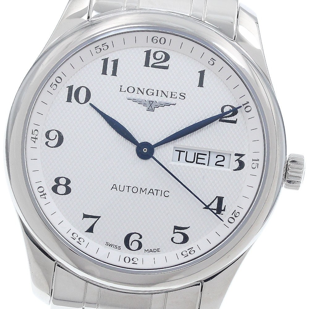 Longines Master Collection L2.755.4 mens automatic day date wristwatch: Longines Master Collection L2.755.4 mens automatic day date wristwatch Pre-owned Longines Master Collection men's wristwatch with automatic movement and day-date display. This stainless steel watch fe