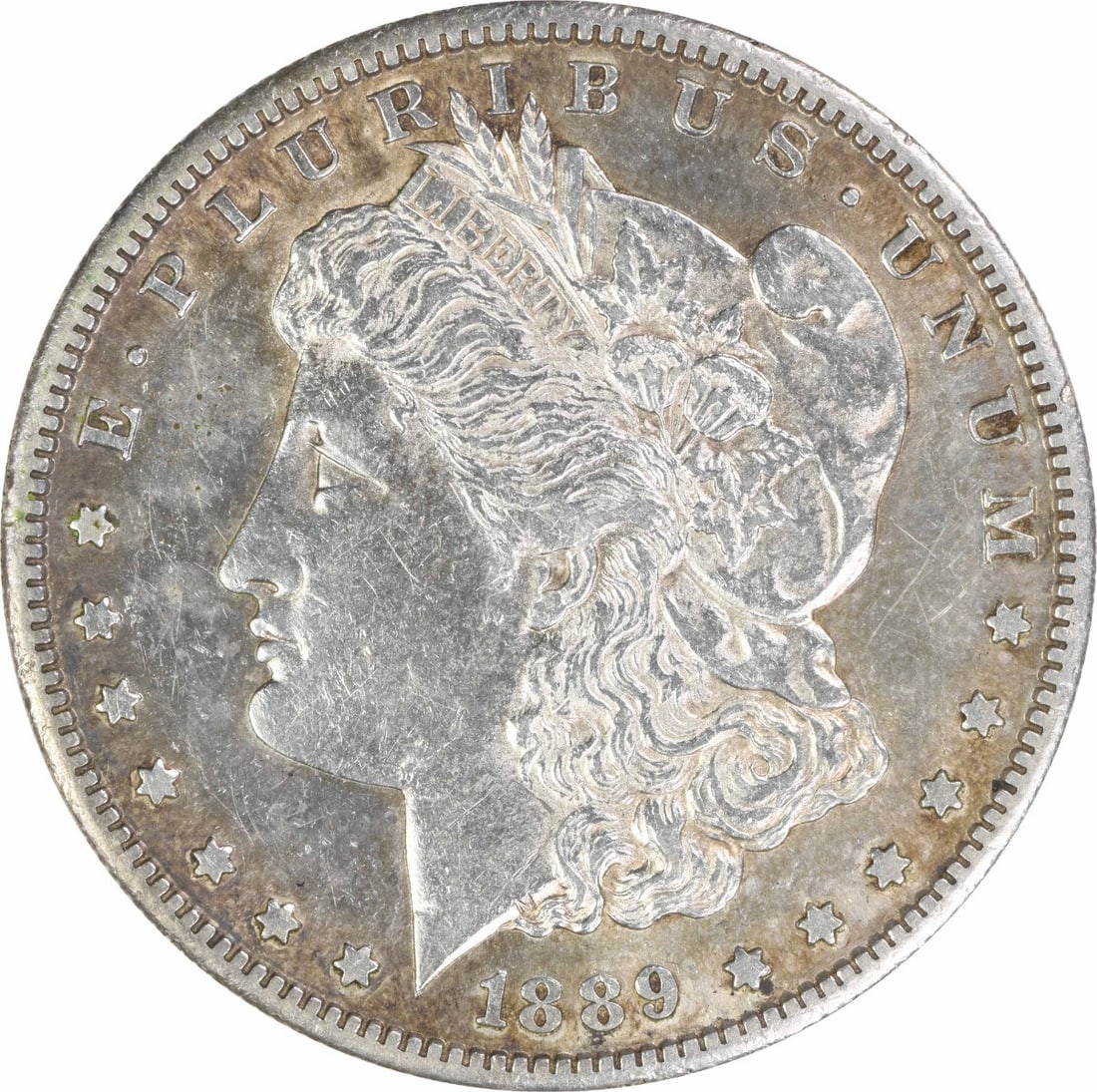 1889 S $1 Morgan Silver Dollar AU Circulated Uncertified: 1889 S $1 Morgan Silver Dollar AU Circulated Uncertified 1889-S Morgan Silver Dollar in AU grade. This pre-owned coin is uncertified and circulated, with silver composition and a $1 denomination. Spec