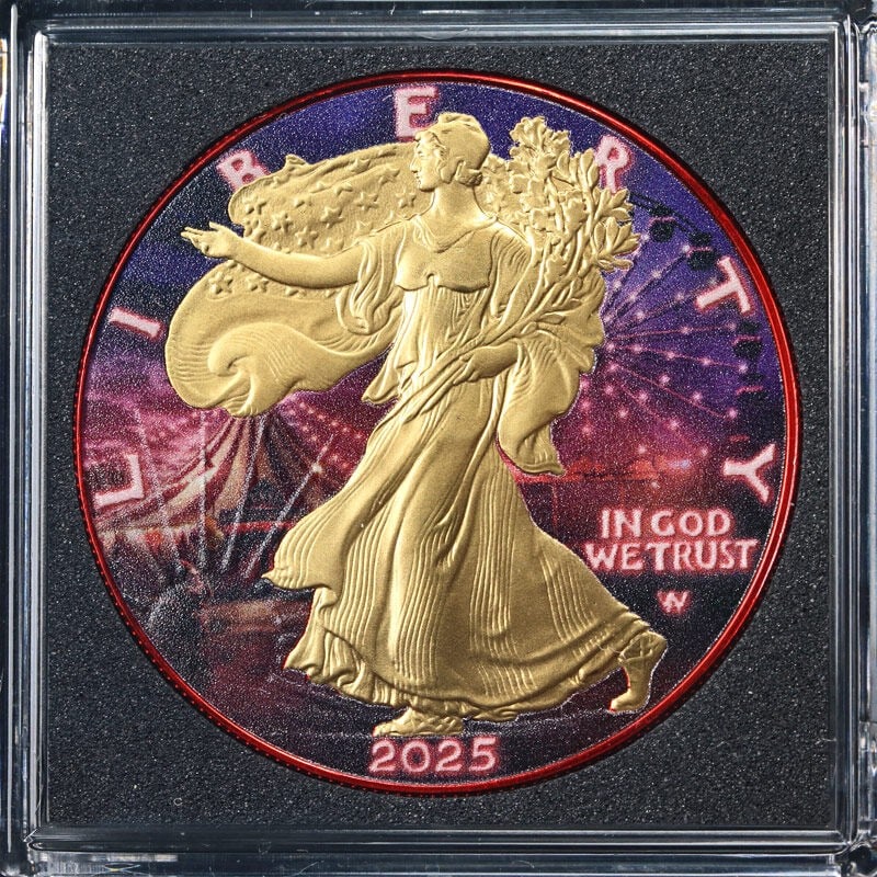 2025 Silver American Eagle Halloween Creepy Smile Colorized Coin (1 of 3)