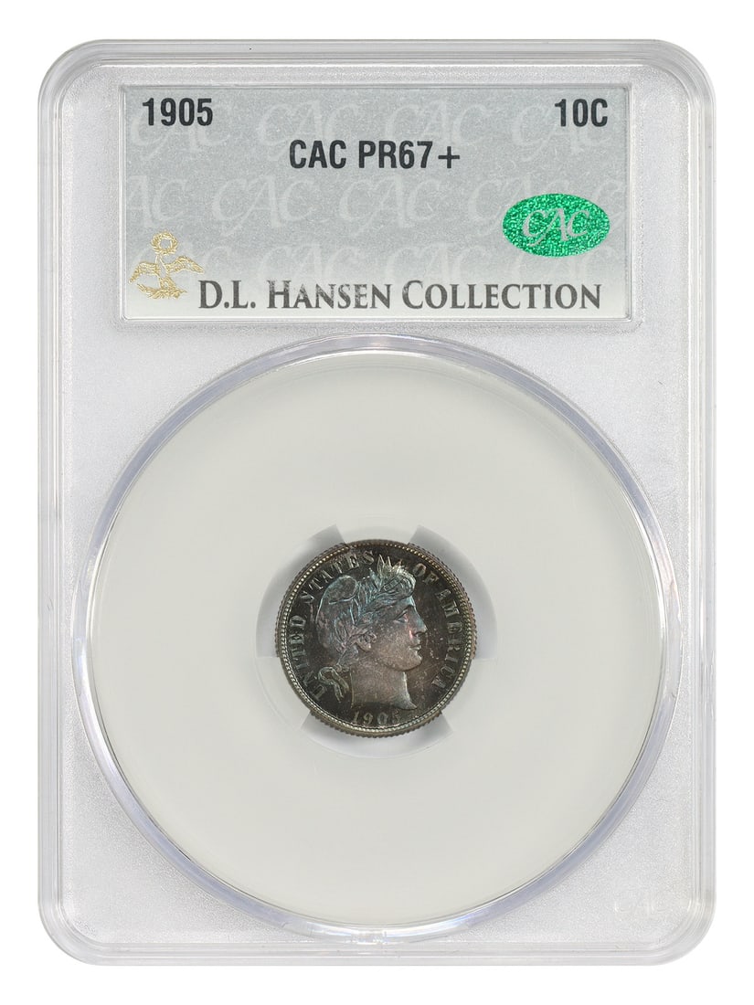 CACG PR67+ 1905 Barber Dime ex D.L. Hansen (1 of 6)