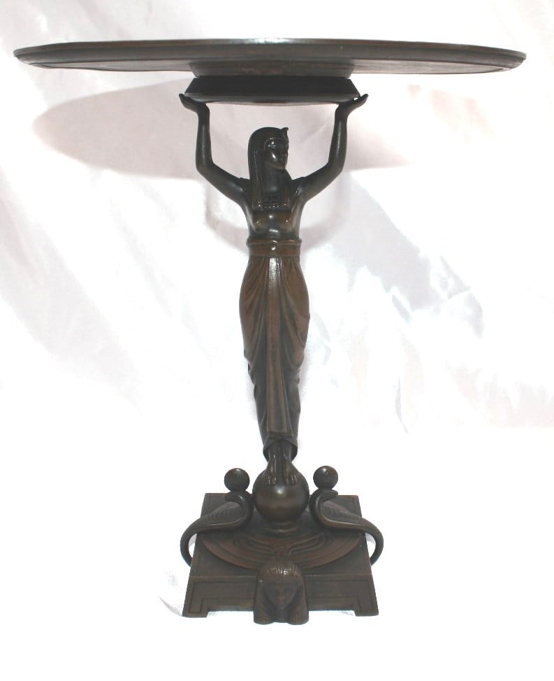 Austrian 19th Century Bronze Tazza with Egyptian Figure Motif (1 of 8)