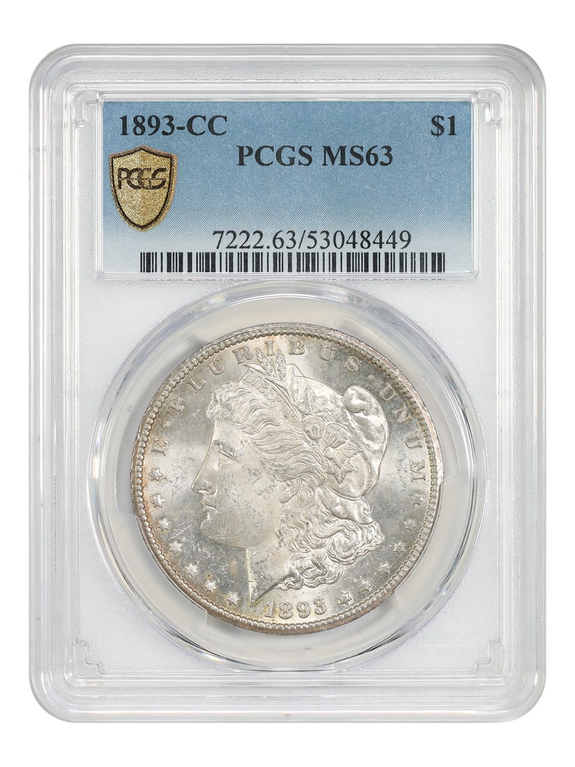 PCGS MS63 1893-CC Morgan Silver Dollar Carson City $1 (1 of 5)