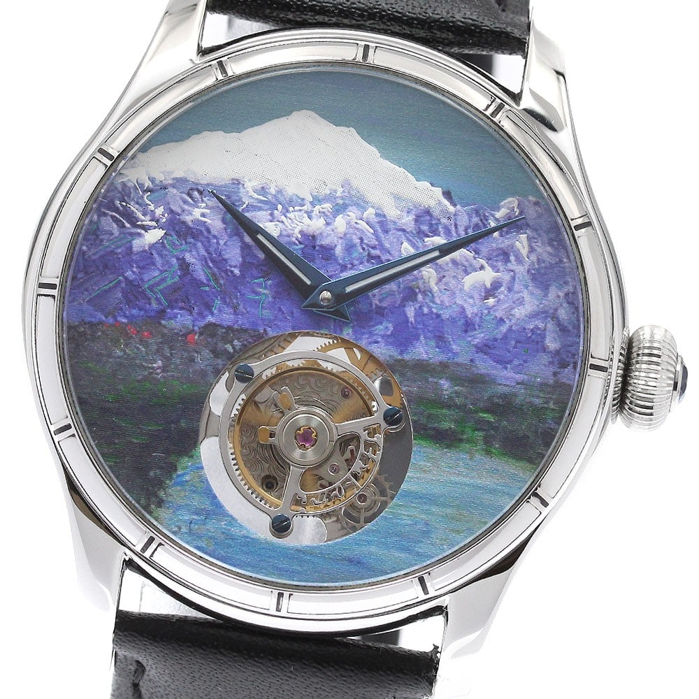 Toshyu Fukami Hakusan and Shibayama Lagoon Manual Wind Mens Wristwatch: Toshyu Fukami Hakusan and Shibayama Lagoon Manual Wind Mens Wristwatch Pre-owned Toshyu Fukami men's wristwatch with manual winding movement and small seconds function. This model, Hakusan and Shibaya
