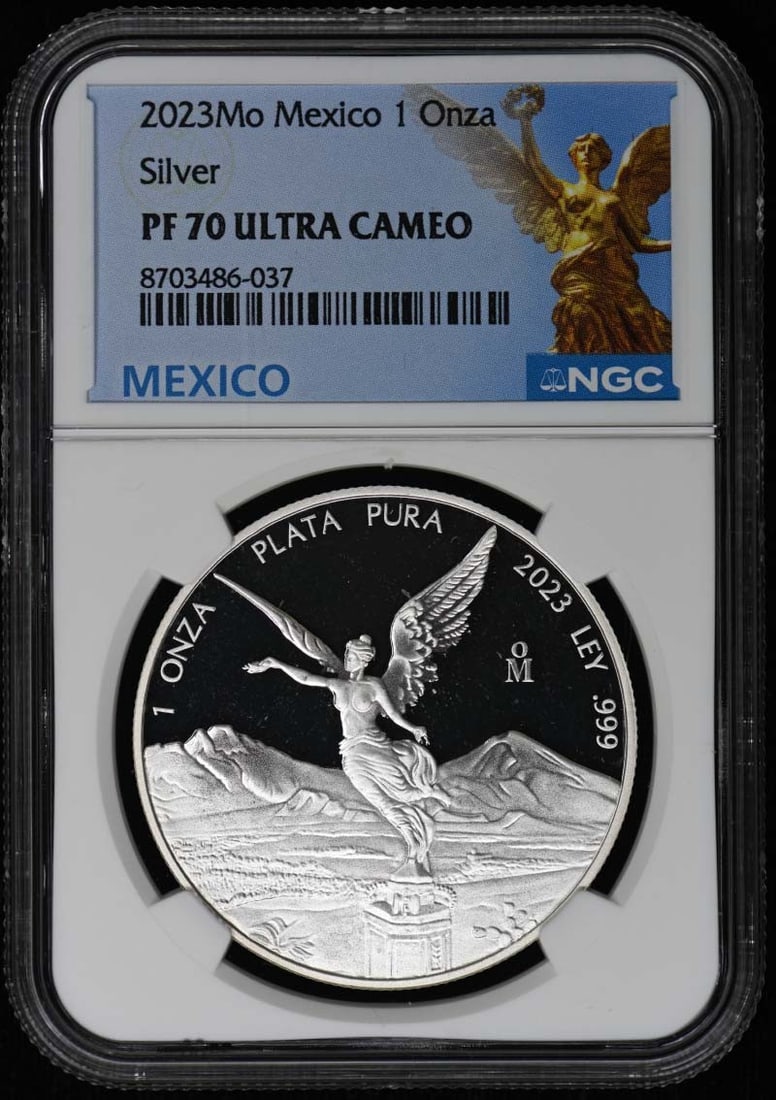 2023 Mexico Silver Proof Set 5 Pieces NGC PR70DCAM: 2023 Mexico Silver Proof Set 5 Pieces NGC PR70DCAM This is a 2023 Mexico Silver Libertad 5-piece set, including the 1 Onza, 1/2 Onza, 1/4 Onza, 1/10 Onza, and 1/20 Onza coins. Each coin is certified b