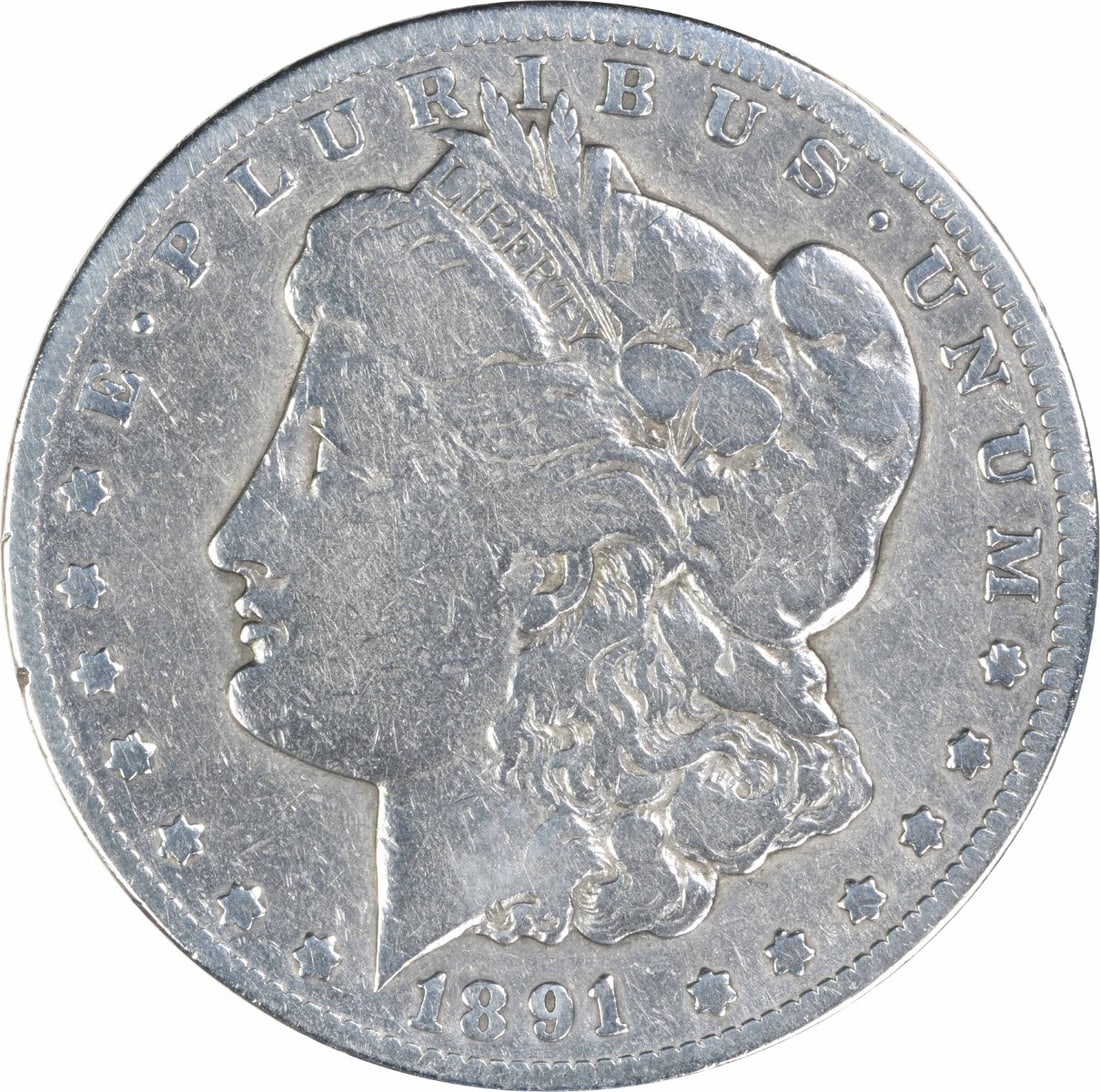 1891 CC Morgan $1 Silver Coin VG Uncertified: 1891 CC Morgan $1 Silver Coin VG Uncertified 1891-CC Morgan Silver Dollar in VG grade. This circulated, pre-owned coin is uncertified and composed of silver. Specifications Year: 1891 Coin: Morgan Sil