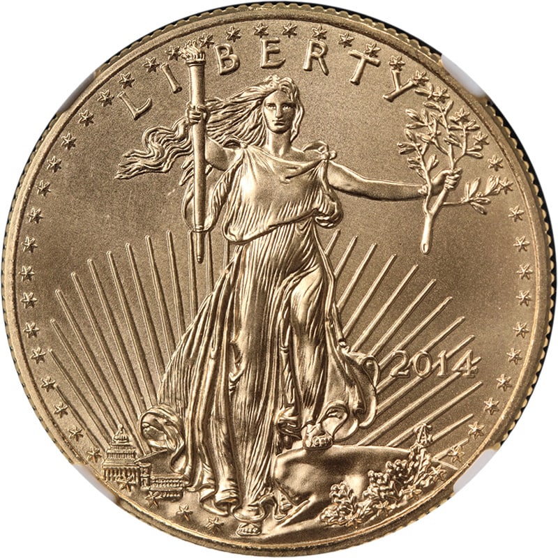 2014 $25 Gold Eagle Coin Graded MS70 by NGC (1 of 4)