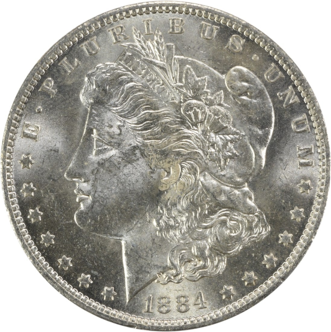 Uncirculated 1884-O Silver Dollar Morgan Choice BU Uncertified: Uncirculated 1884-O Silver Dollar Morgan Choice BU Uncertified This is an 1884-O Morgan Silver Dollar from the United States. The coin is uncirculated and has a Choice BU grade. It is composed of silv