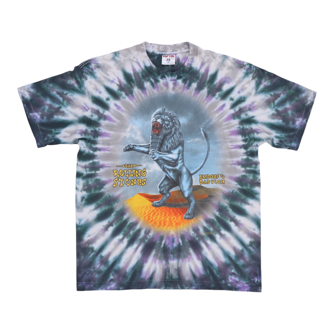 Vintage 1997 Rolling Stones Bridges To Babylon Tie Dye Concert Shirt: Vintage 1997 Rolling Stones Bridges To Babylon Tie Dye Concert Shirt This original 1997 Rolling Stones Bridges To Babylon tour shirt features a vibrant tie-dye design with front and back graphics. It 
