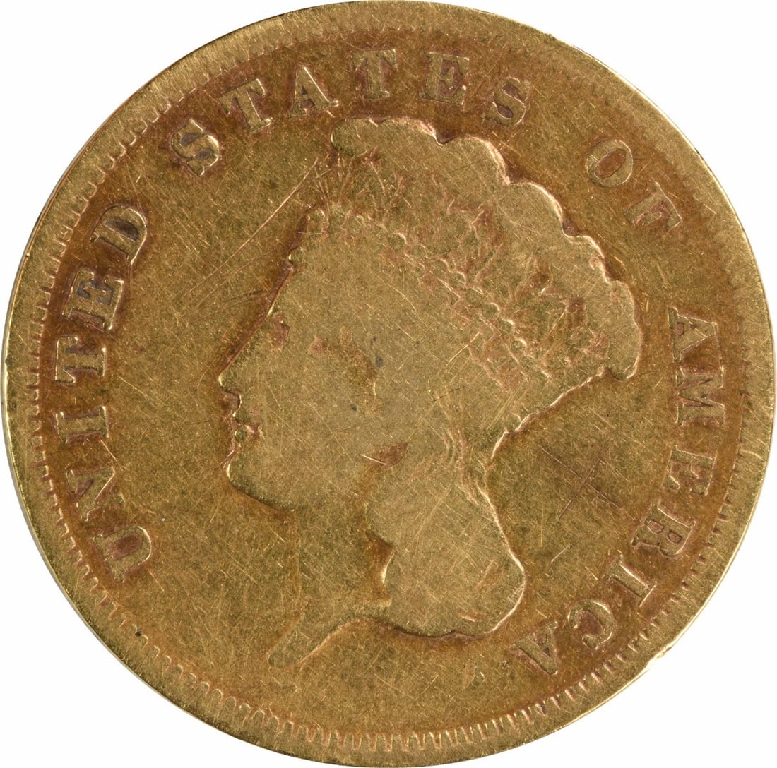 1856-S United States $3 Gold Coin VG PCGS (1 of 2)