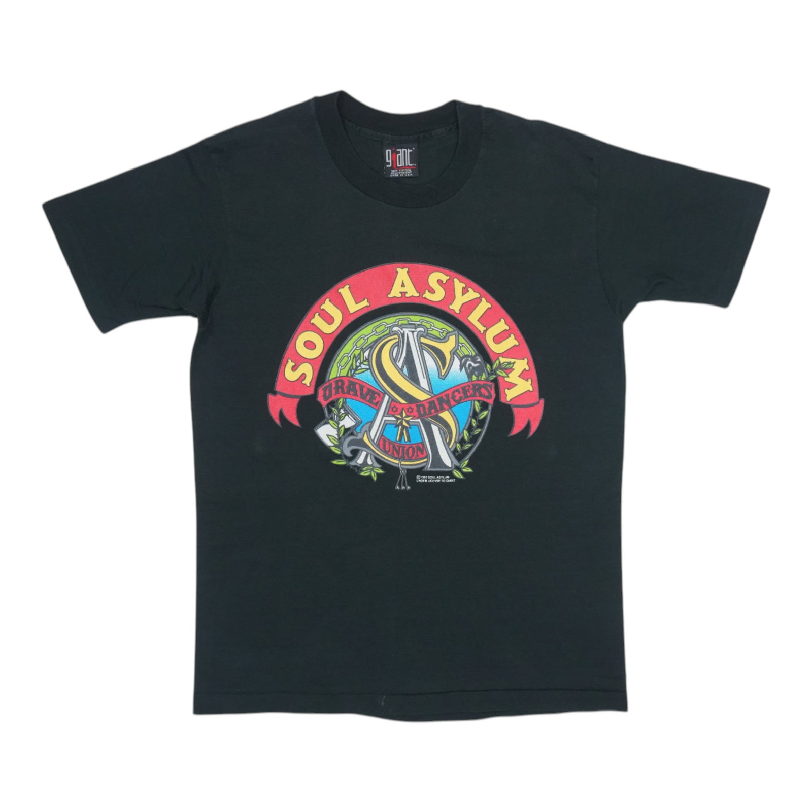 Vintage 1992 Soul Asylum Tour Shirt Grave Dancers Union Black Cotton (1 of 8)