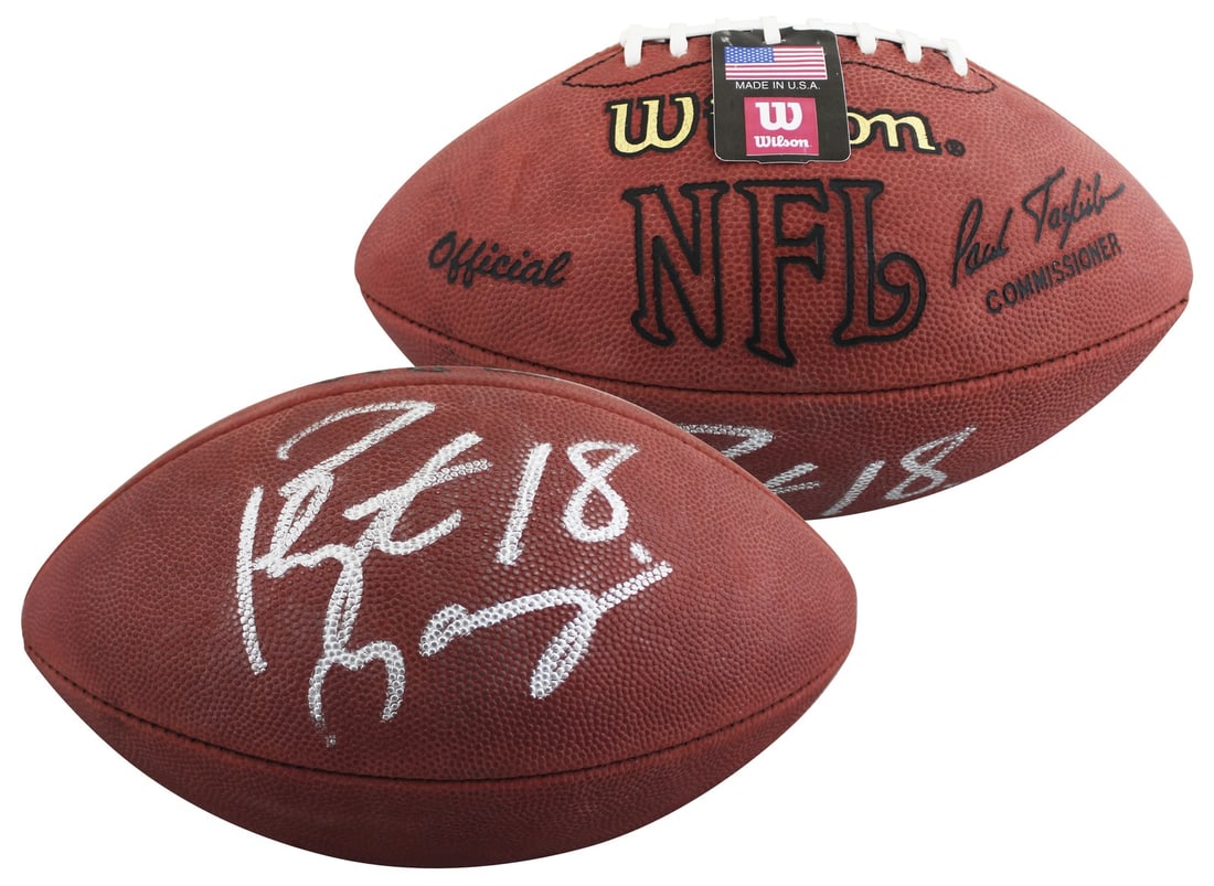 Peyton Manning Broncos signed Wilson official NFL football BAS authenticated (1 of 4)