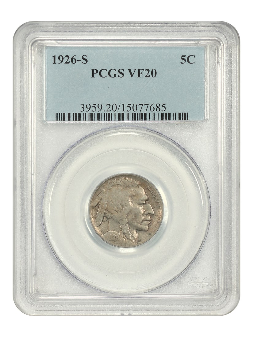 PCGS VF20 1926 S Buffalo Nickel 5C Key Date (1 of 4)