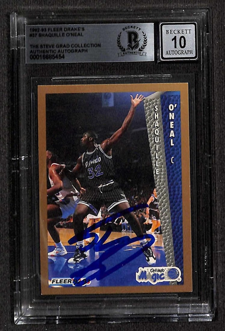 Beckett Auto 10 Shaquille O Neal 1992 93 Fleer Rookie Card (1 of 1)