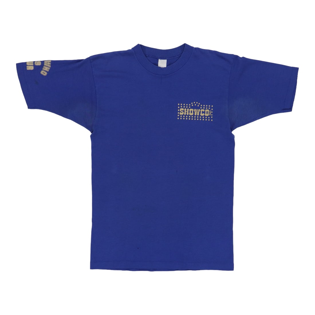 Vintage 1979 The Who Showco Crew Poly Cotton Tour Shirt Blue: Vintage 1979 The Who Showco Crew Poly Cotton Tour Shirt Blue This is an original vintage 1979 The Who Showco Crew Tour Shirt, featuring both front and back graphics. The shirt is a true vintage piece 