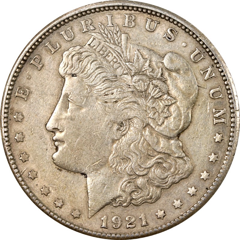 1921-S Morgan Dollar VAM 1B5 Thornhead Silver: 1921-S Morgan Dollar VAM 1B5 Thornhead Silver This is a circulated 1921-S Morgan Silver Dollar featuring the VAM 1B5, Thornhead variety. Composed of 90% silver, this pre-owned coin was minted in the U