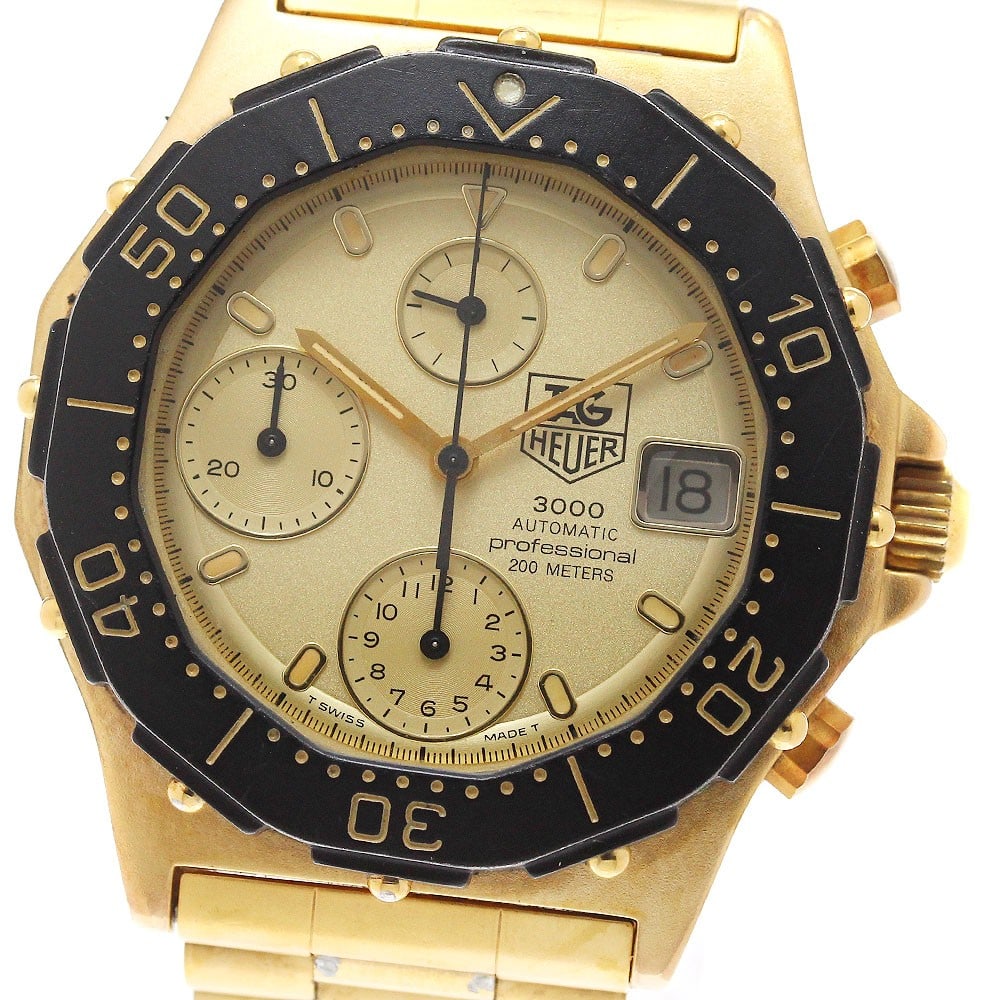 TAG Heuer 3000 Series 137.406 automatic chronograph date mens wristwatch: TAG Heuer 3000 Series 137.406 automatic chronograph date mens wristwatch Pre-owned TAG Heuer 3000 Series men's wristwatch with automatic movement and date, chronograph, and small seconds functions. Th