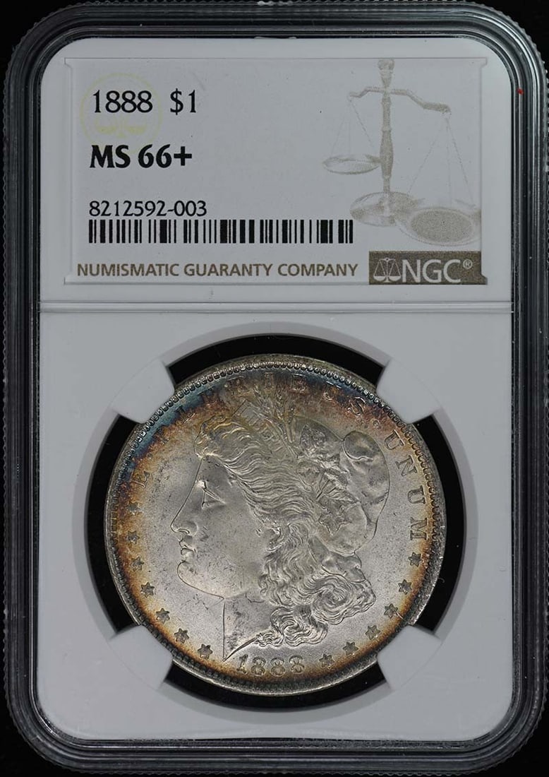 1888 Morgan Dollar NGC MS66+ Uncirculated Philadelphia Mint: 1888 Morgan Dollar NGC MS66+ Uncirculated Philadelphia Mint This 1888 Morgan Dollar is a remarkable piece of numismatic history, certified by NGC with a grade of MS66+, indicating an uncirculated cond