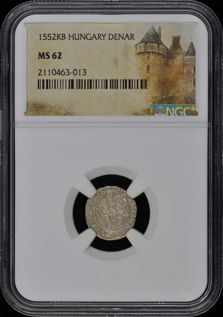1552KB Hungary Denar NGC MS62 Uncirculated Coin: 1552KB Hungary Denar NGC MS62 Uncirculated Coin This 1552KB Hungary Denar is graded MS62 by NGC, indicating it is in uncirculated condition. It features exceptional detail and quality, making it a val