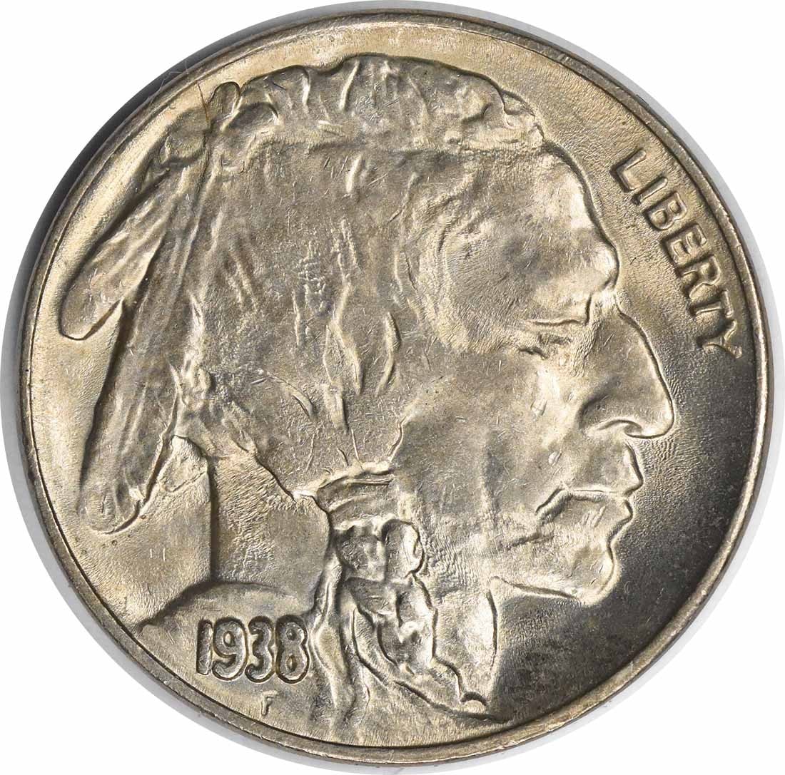 1938 D Buffalo Nickel Choice BU Uncertified Coin 5C: 1938 D Buffalo Nickel Choice BU Uncertified Coin 5C This 1938 D Buffalo Nickel is a remarkable piece, featuring the iconic buffalo design. It is classified as uncirculated and comes with a grade of Ch