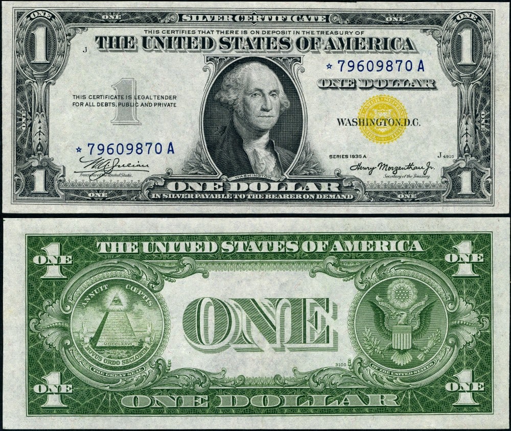 1935-A $1 North Africa Star Note Choice Uncirculated FR. 2306*: 1935-A $1 North Africa Star Note Choice Uncirculated FR. 2306* This uncirculated $1 North Africa Note from 1935-A (FR. 2306*) showcases exceptional quality and striking visual appeal. The note feature