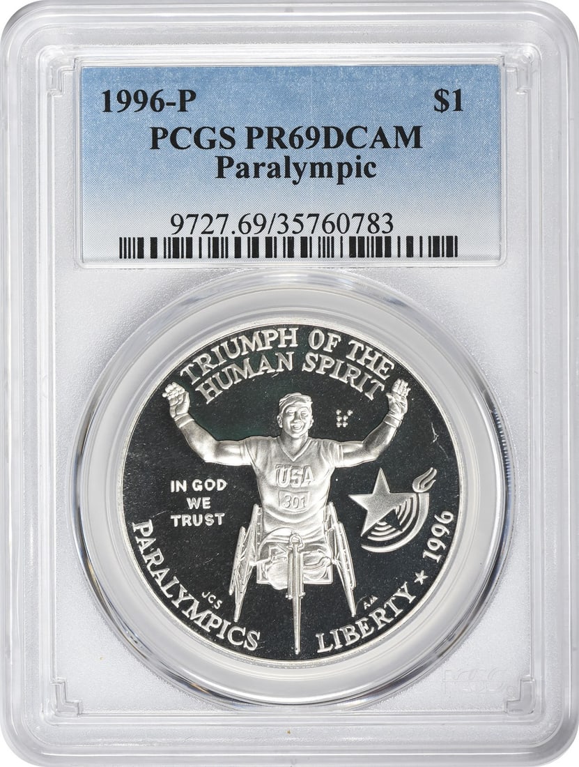 PCGS PR69DCAM 1996-P Paralympic Wheelchair Silver Dollar Proof (1 of 2)