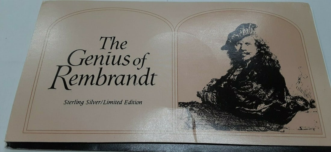 Sterling Silver Rembrandt Wedding Feast of Samson Medal by Franklin Mint in Card (1 of 5)