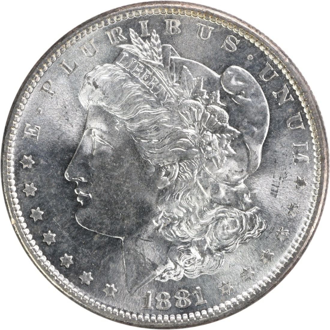 Choice BU 1881 San Francisco Morgan Silver Dollar Uncirculated Uncertified: Choice BU 1881 San Francisco Morgan Silver Dollar Uncirculated Uncertified This 1881-S Morgan Silver Dollar is an uncirculated coin graded as Choice Brilliant Uncirculated (BU). It was minted in San F