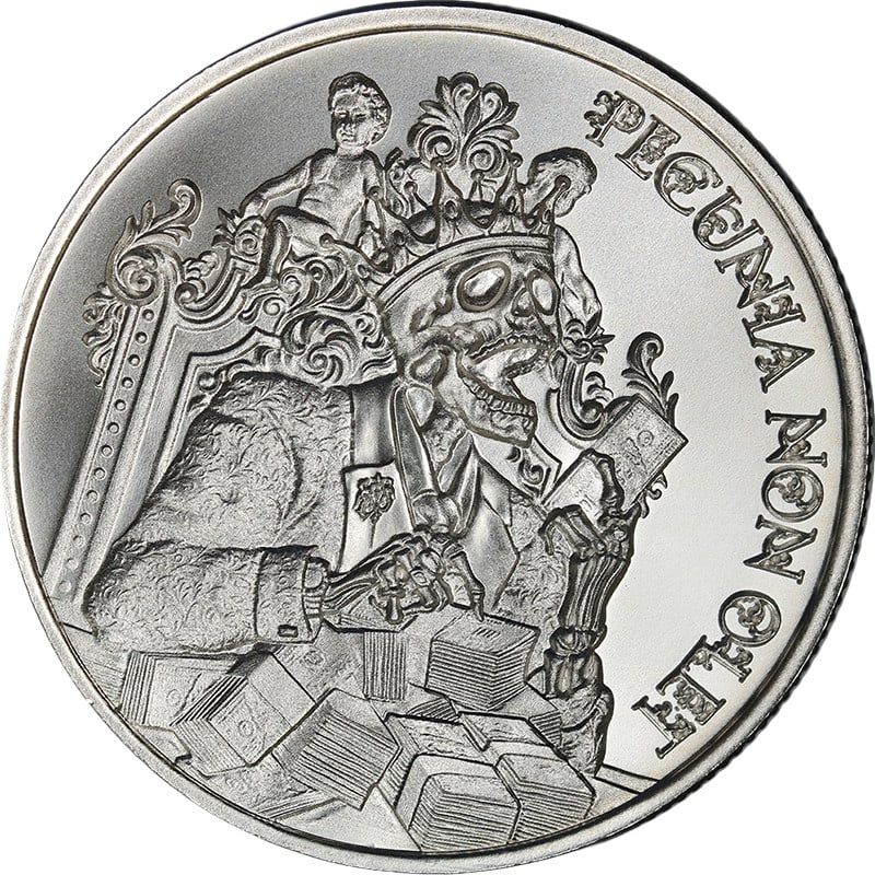 Intaglio Mint Pecunia Non Olet 1 oz .999 Silver Round: Intaglio Mint Pecunia Non Olet 1 oz .999 Silver Round Intaglio Mint 1 ounce silver Pecunia Non Olet piece with .999 fine silver content and Brilliant Uncirculated condition. This pre-owned item is des