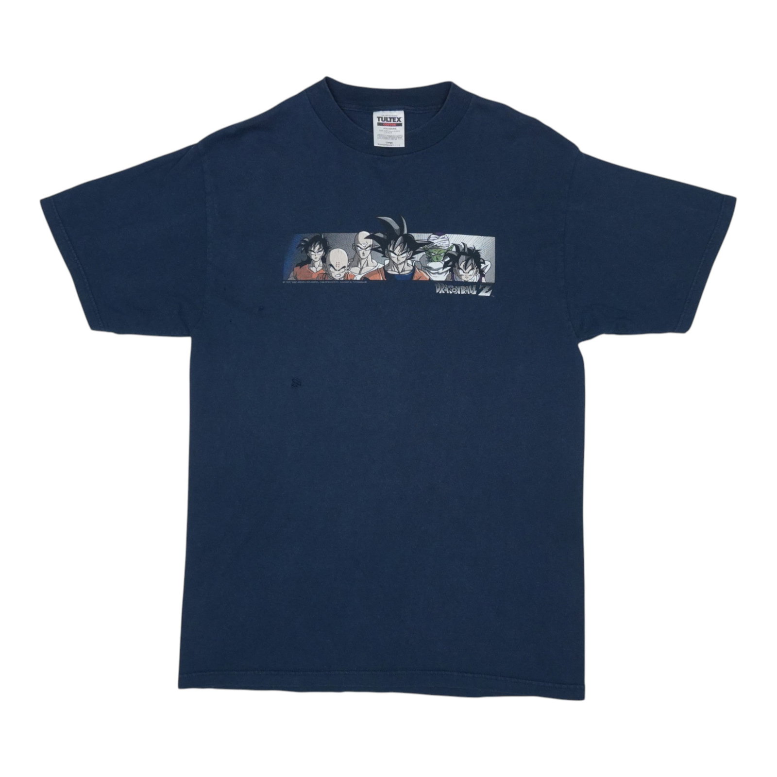 Vintage 1997 Dragonball Z Blue Cotton Graphic T-Shirt Size Large: Vintage 1997 Dragonball Z Blue Cotton Graphic T-Shirt Size Large This is an original vintage 1997 Dragonball Z shirt featuring graphics on both the front and back. Made from 100% cotton and colored bl