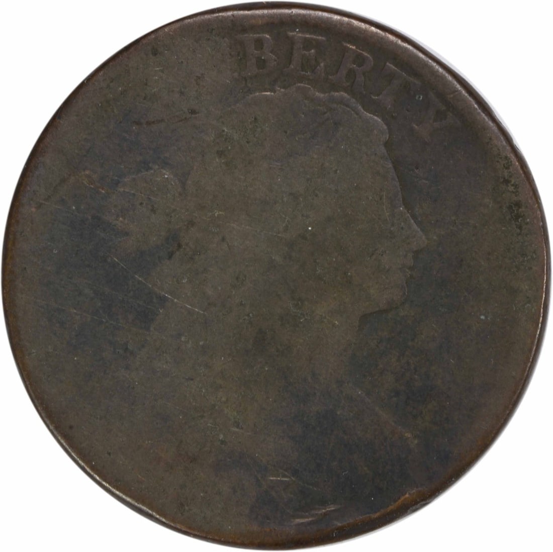 1803 Draped Bust Large Cent Copper Coin AG Uncertified: 1803 Draped Bust Large Cent Copper Coin AG Uncertified This 1803 Large Cent features the Draped Bust design, crafted in copper and minted in Philadelphia. It is circulated and graded as AG (About Good