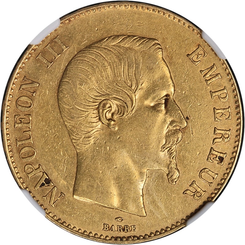 1858 France Gold 100 Francs NGC AU Details Coin (1 of 4)