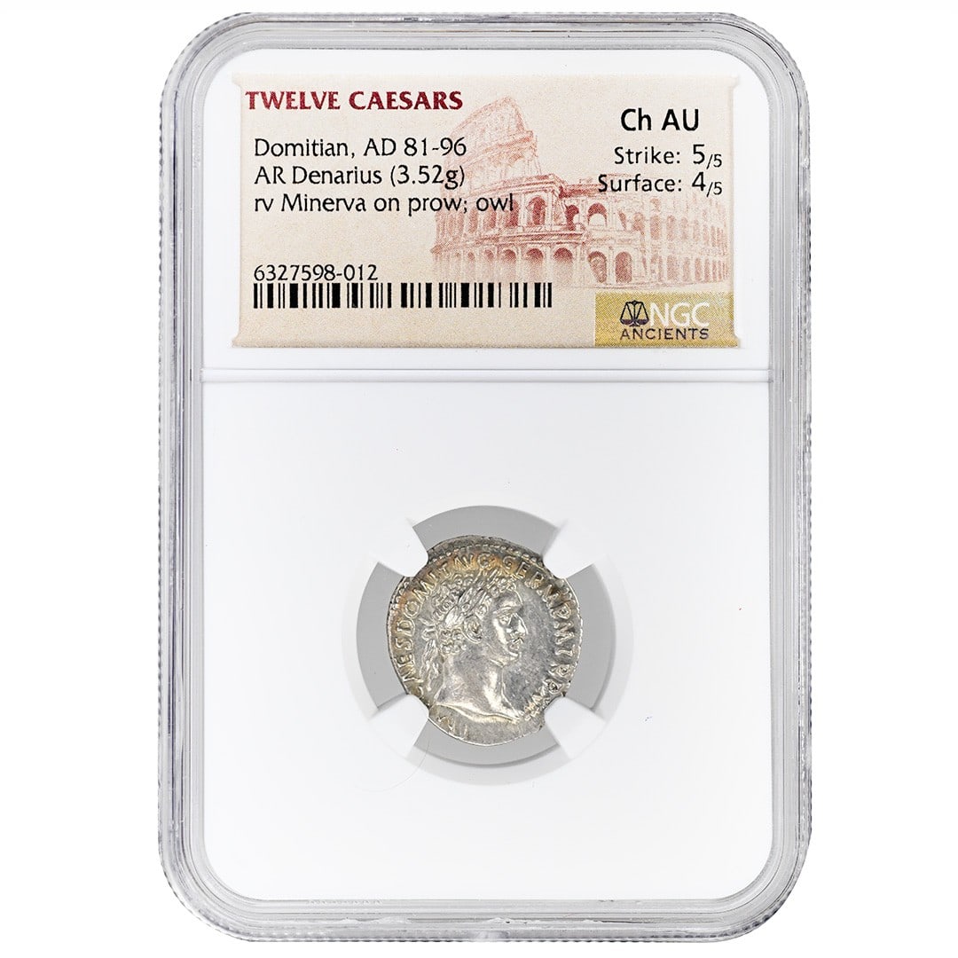 Domitian Roman AR Denarius NGC Certified Silver Coin (1 of 2)