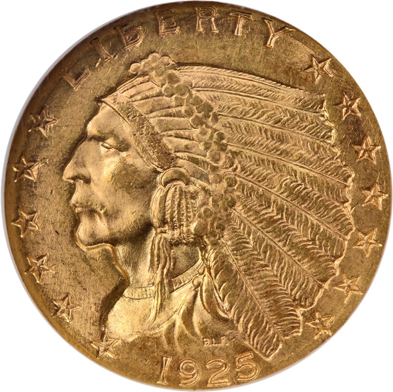 1925-D $2.50 Indian Head Gold NGC MS63: 1925-D $2.50 Indian Head Gold NGC MS63 This 1925-D Indian Gold $2.50 coin is graded MS63 by NGC. It features strong strike quality, excellent luster, and vibrant color, making it a notable example of 