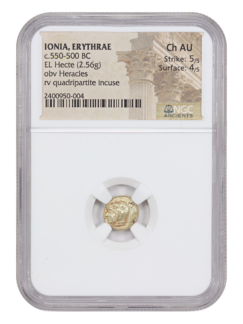 NGC CH AU Ancient Greek EL Hecte Erythrae c.550-500 BC 2.56g (1 of 4)