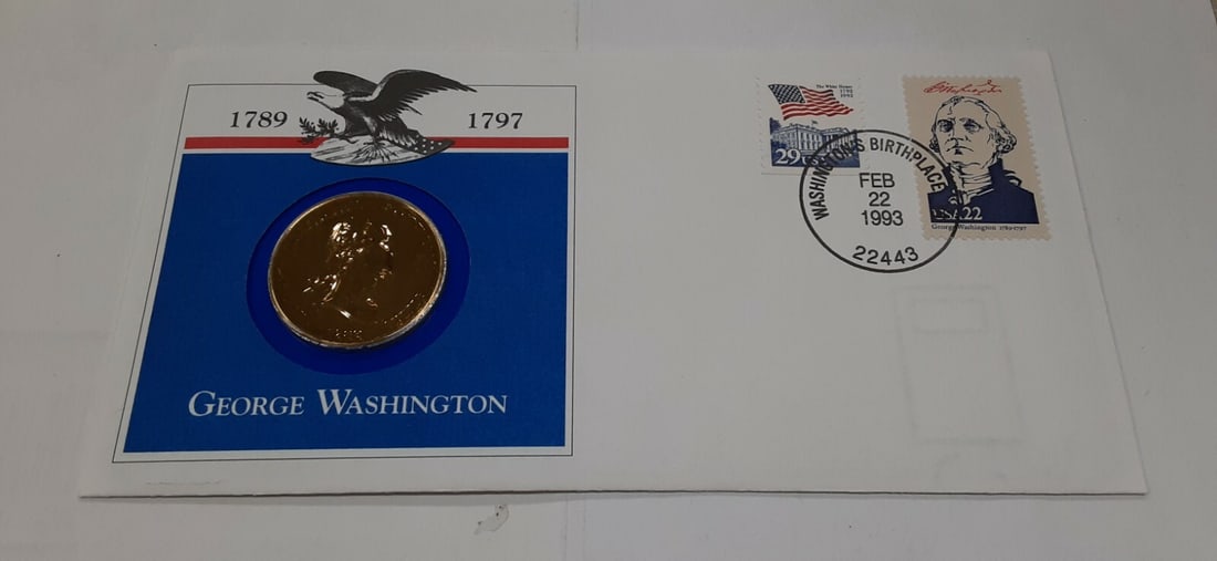 Bronze George Washington Medal in First Day Cover Hail to The Chiefs Series (1 of 2)